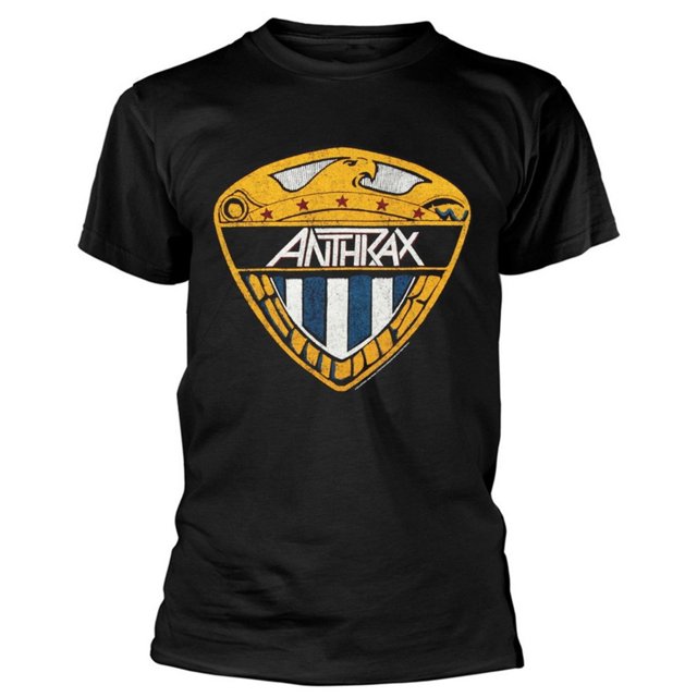 Anthrax T-Shirt Adulte en Coton avec Bouclier Aigle