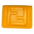 thumbnail image 7 of Fendi FF Cube Embossed Small Zip Wallet Mare Blue Leather with Strap NEW, 7 of 7