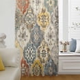 thumbnail image 6 of Vintage Boho Sheer Curtains 72 Inches Long, Chic Farmhouse Neutral Morocco Geometric Light Filering Curtains, Breathable Simi Curtain Privacy Drapes for Living Room Bedroom Window Treatment, 6 of 9