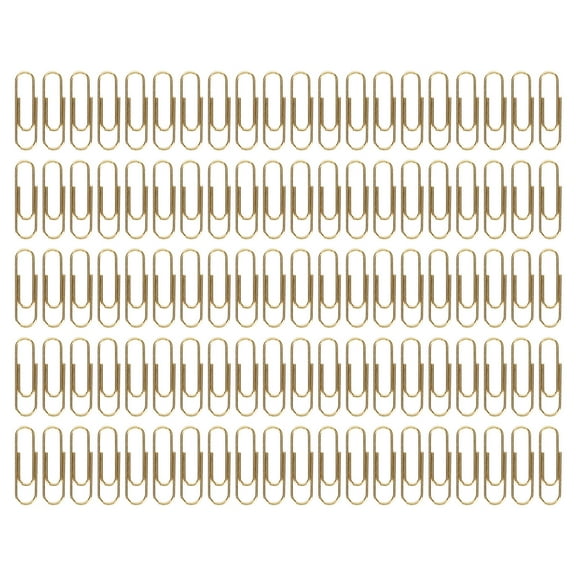 100pcs Gold Metallic Paper Clips - Rust-Resistant & Slip-Free Design for Office Use