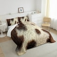 thumbnail image 3 of jejeloiu Cattle Hide Pattern Bedding Comforter Set,Rustic Farmhouse Hunting Twin Comforter Sets,Beige Brown Bedding Set For Adults,Luxury Bedroom Decor,2pcs, 3 of 8