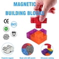 thumbnail image 2 of Cubos de rompecabezas de bloques de construcción magnéticos, juego de 7 formas con 54 tarjetas de guía, 2 of 5