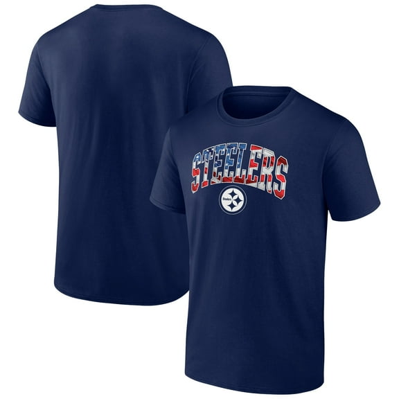 Men's Navy Pittsburgh Steelers Banner Wave Logo T-Shirt