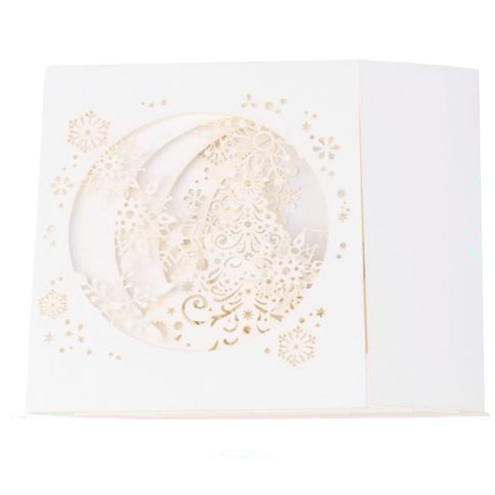 3D Tree Box Snowflake  Greeting Card Handmade Merry Christmas Card Gift 