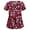 Red, variant on New Year New You! Snorda Womens Nursing Scrub Tops Valentine's Day Love Heart Printed Working Uniform Short Sleeve V-Neck Workwear Blouse T-shirt with Pockets