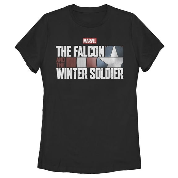 Women's Marvel The Falcon And The Winter Soldier Shield Logo Graphic Tee Black 2X Large