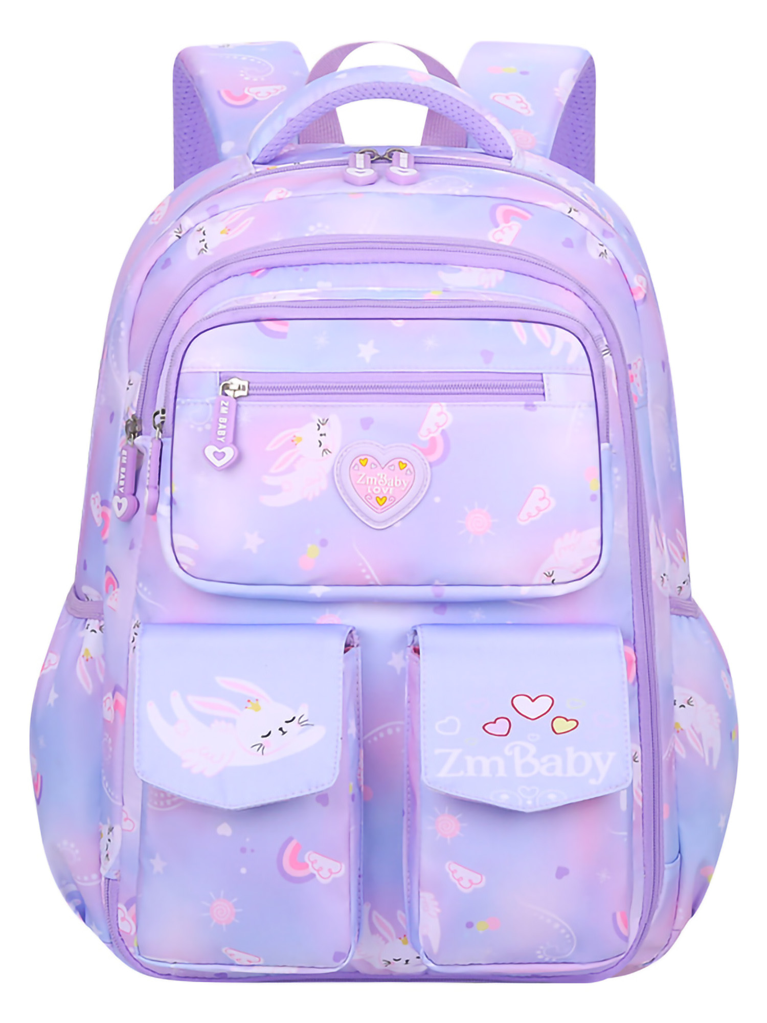 Mochila escolar para niñas, 25L resistente al desgaste, ligera, a prueba de agua, moderna, morada 6