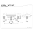thumbnail image 2 of Kingston Brass KS2242AR Milano Two-Handle Deck Mount Roman Tub Faucet, Polished Brass, 2 of 4