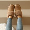 thumbnail image 6 of Dasayo Furry Boots for Women Ankle House Bronze Fuzzy Winter Warm Snow Chunky Booties Womens Shoes 41, 6 of 8