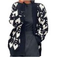 thumbnail image 2 of DailyTrove Women's Leaf Print Cardigan, Casual Brunch & Weekend Wear, Soft Cotton Blend, Plus Size Friendly, 2 of 3