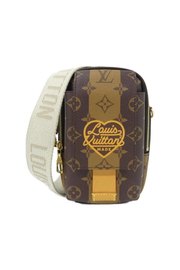 Pre-Owned Louis Vuitton Monogram Stripe (LV Squared) Double Phone Handbag Pouch... (Good)