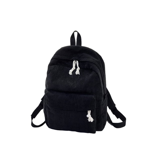 Qarigey de terciopelo, forro de poliéster de Color sólido, cremallera fácil de combinar, escolar universitaria para Mochilas Negro