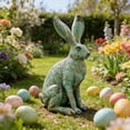 thumbnail image 4 of WEGFTDUOP Easter Festival Supplies Resin Simulated Bronzes Long Eared Bunny Decorative Ornament, 4 of 7