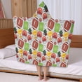 thumbnail image 5 of Gray Football Elements Pattern Hooded Bath Towel，50"x30" for Ages 3 To 12 Kids, Quick Dry Lightweight Soft Microfiber Hood Beach Towel Cover Up for Kids, 5 of 7