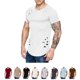 thumbnail image 2 of Sonducket Camisetas de cuello de modal para hombre, camiseta de manga corta curvada ahuecada sólida informal Camisetas blanco SG, 2 of 6