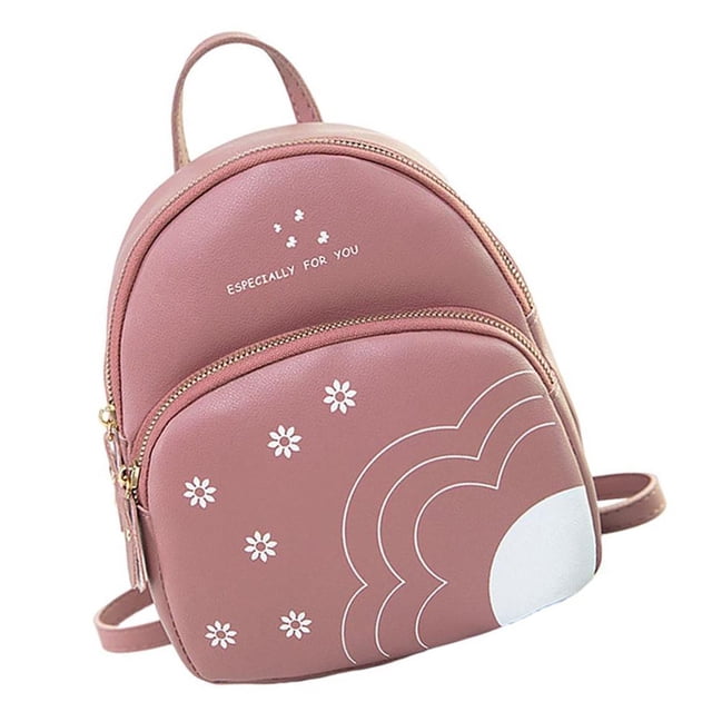 Qarigey Mini para mujer, moda informal con estampado de flores, paquete de cuero PU, bolsa de teléfono de Color sólido para acampar al aire Mochilas Violeta Qarigey AP006181-03