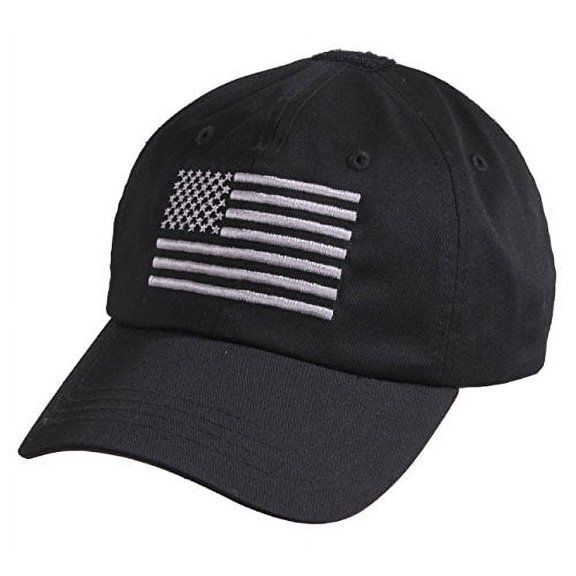 Rothco 15183 Tactical Operator Caps with US Flag, Black