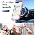 thumbnail image 2 of Magnetic for iPhone 14 Case with Screen Protector, Built-in Metal Camera Kickstand,[Compatible with Magsafe] [Wireless Charging] Matte Protective Phone Cover 6.1" for Women, Girls - Pink, 2 of 14