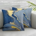 thumbnail image 3 of JEUXUS  Blue and Grey Pillowcovers Abstract Marble Blue and Gold Throw Pillow Covers Art Marble Morden Cushion Case Decorative Pillows for Sofa Home Decor Bedroom Living Room Outdoor, 3 of 5