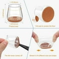 thumbnail image 6 of Oxinome Chair Feet, Oxinome Chair Leg Floor Protectors, Oxinome Chair Rubber Feet, Transparent Table Foot Replacement Accessories, Prevent Scratches & Reduce Noise on Wood & Tile Floors (64Pc, L), 6 of 7