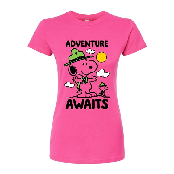 Peanuts - Adventure Awaits - Juniors Fitted Graphic T-Shirt
