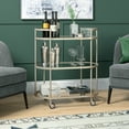 thumbnail image 2 of Evelyn&Zoe Leif 30" Wide Oval Bar Cart, Satin Nickel, 2 of 9