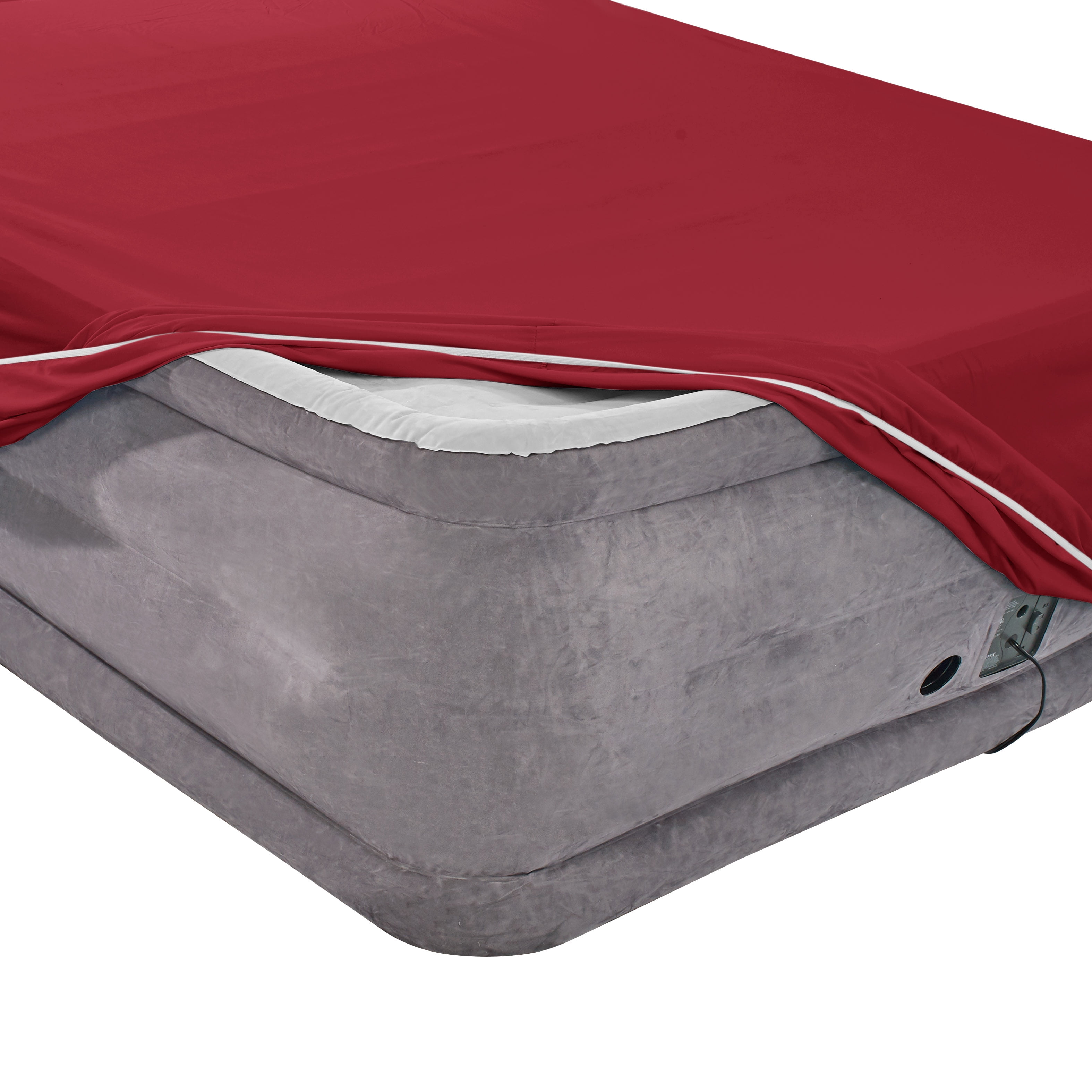 Clara Clark 1800 Microfiber Collection 18" - 21" Extra Deep Pocket Fitted Sheet, King Size, Burgundy Red