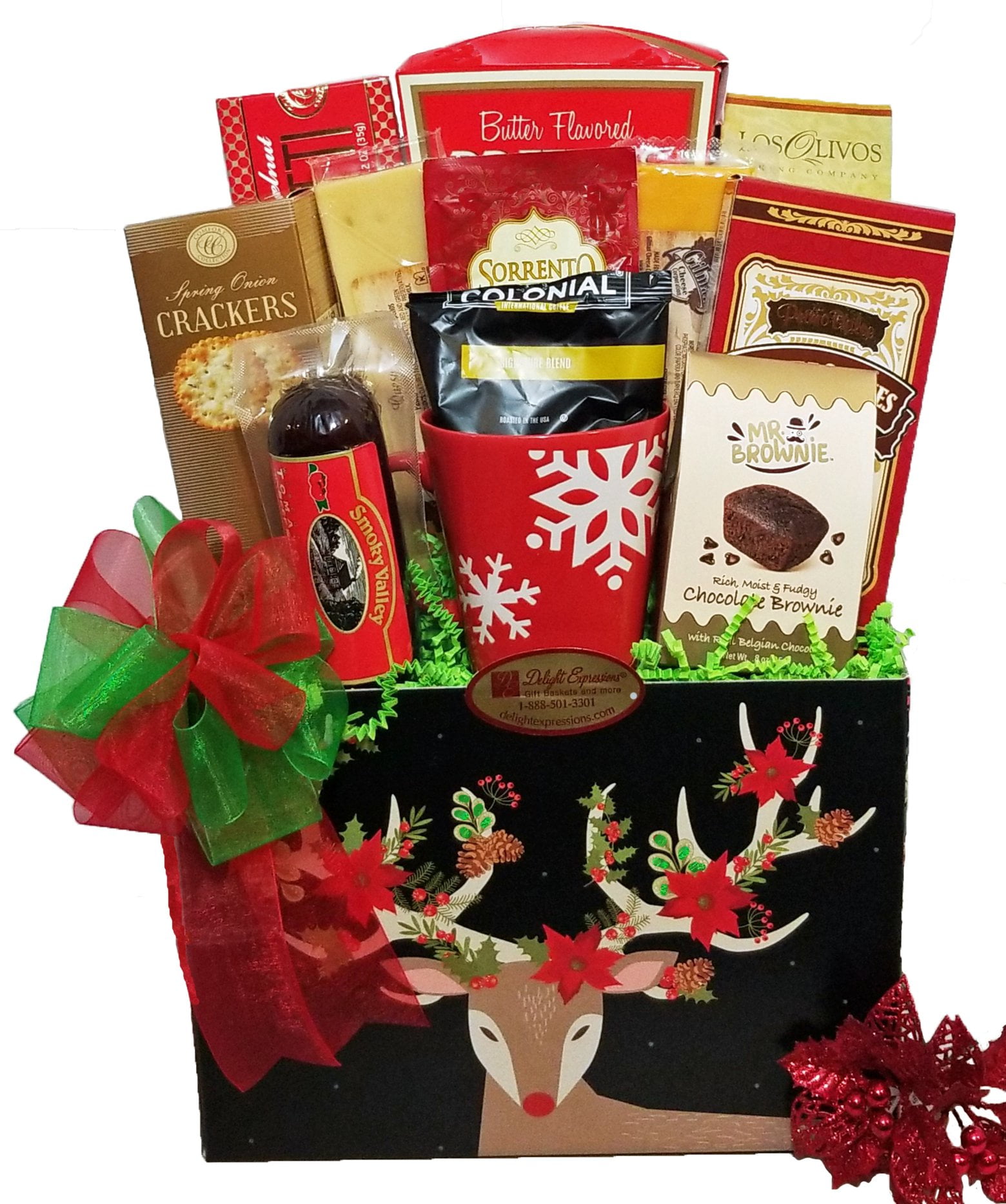 Dashing through the Snow Christmas Gift Basket Holiday Food Basket