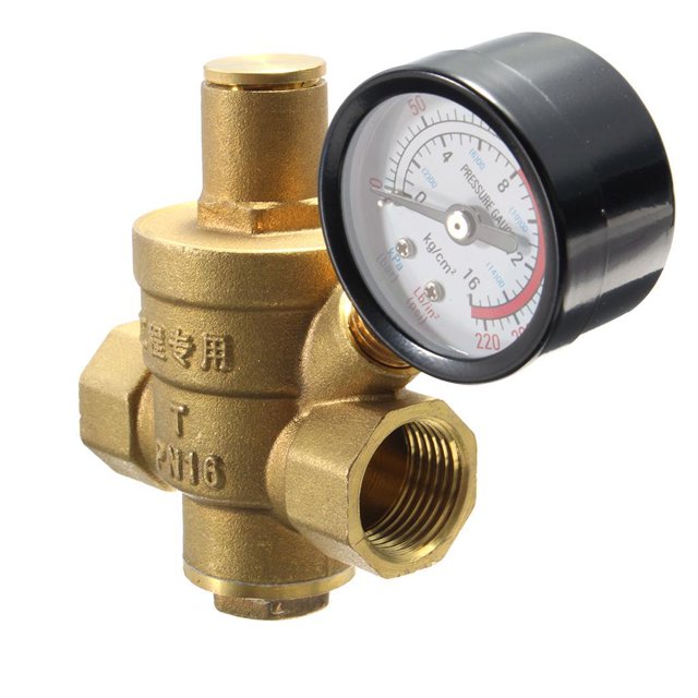 Speravity PN 1.6 Brass Water Pressure Reducing Reducer Regulator Valve +Gauge Meter Vehículos, repuestos y accesorios Mis