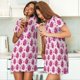 thumbnail image 4 of Easygdp Groovy Pink Disco Balls Camisón de manga corta para mujer, informal, estampado, 4 of 6