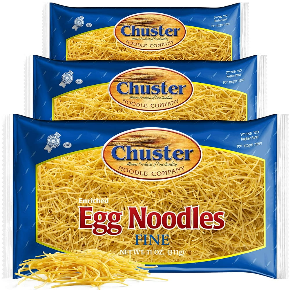 Chuster Fine Egg Noodles Bulk 3 Pack of Enriched Noodle Pasta for