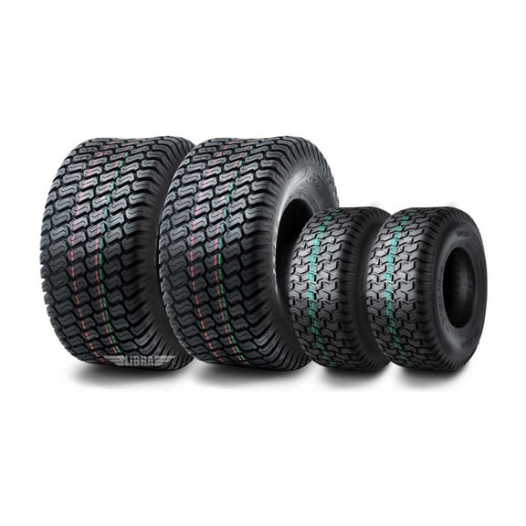 Set of 4 New Lawn Mower Turf Tires 15x6-6 Front & 18x9.5-8 Rear /4PR -13016/32
