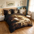 thumbnail image 2 of Manfei Jungle Lion Sheep Full Size Bedding Sets, Vintage Western Bible Full Size Bed in a Bag, Dark Brown, Black Reversible, 7pcs, 2 of 6