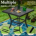 thumbnail image 6 of SUMMIT LIVING 36"H Outdoor Counter Height Pub Table with Umbrella Hole, Patio Metal Bistro Bar Table, Black, 6 of 8