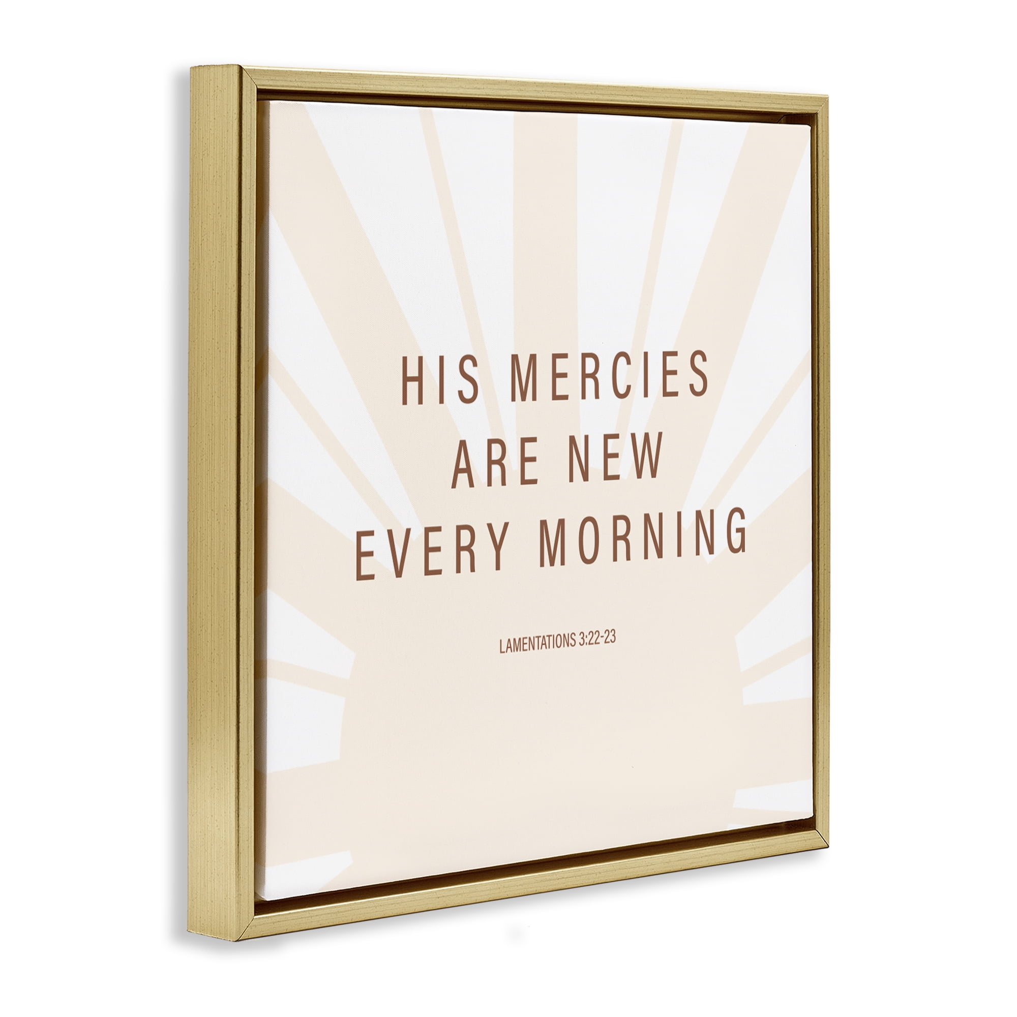 Stupell Industries His Mercies Are New Gold Framed Floater Canvas Wall Art, design by SD Graphics Studio