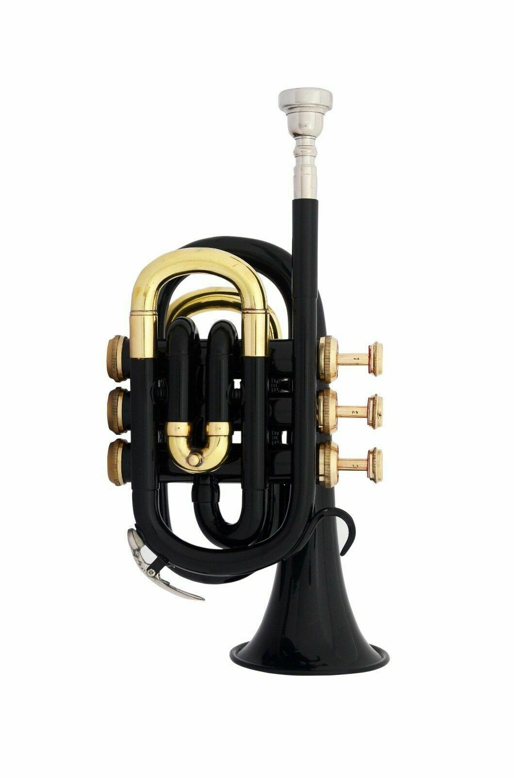 Bb POCKET TRUMPET Low Pitch Brass Musical Instrument | BLACK-78