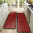 thumbnail image 4 of Kitchen Rugs Sets Of 2,Red Black Plaid Checkered Pattern Anti Fatigue Kitchen Mat Rugs Non Slip Washable,Decorative Kitchen Floor Mats for Kitchen,Sink,Laundry,17"x47"+17"x47", 4 of 5
