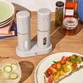 thumbnail image 5 of Beautiful 3-Piece Rechargeable Electric Salt and Pepper Grinder Set with Charging Base, Porcini Taupe by Drew Barrymore, 5 of 7