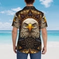 thumbnail image 4 of Fuzoiu Vintage Pattern Bald Eagle Print Hawaiian Shirt for Men, Summer Beach Casual Short Sleeve Button Down Shirts, Men’s Beach Summer Shirts with Pocket,Large, 4 of 7