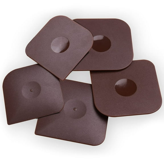 Pan Scrapers Dish Scraper Tool Set, Emlimny 5 Pack Cast iron Cleaner Food Polycarbonate Plastic Pot Scraper, Iron Skillet Scrubber for Cleaning Grease, Kitchen Scrapper (Brown)