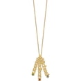 thumbnail image 2 of 14K Yellow Gold 14Ky Satin 3 Names Birthstone With 18K Bezel Necklace Made In United States xna1091y, 2 of 5