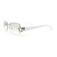 thumbnail image 3 of Womens Rhinestone Star Jewel Rimless Designer Sunglasses Silver White - Clear, 3 of 4