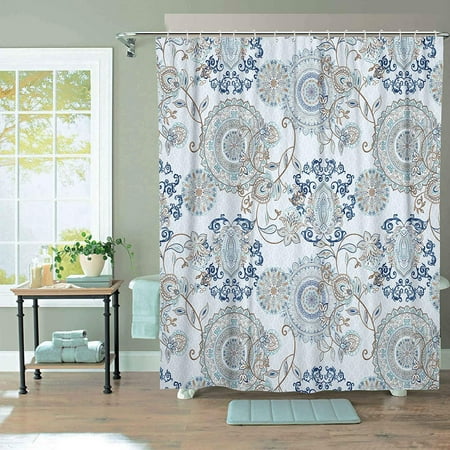 Shower Curtains Aqua 72 Inches, White And Navy Curtains Canada
