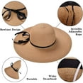 thumbnail image 3 of Womens Straw Hat Wide Brim Floppy Beach Cap Adjustable Sun Hat for Women UPF 50+, 3 of 7