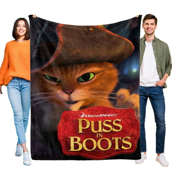 El Gato con Botas anti-pilling, suave, ligera, esponjosa y acogedora de lujo para hogar y cocina – Perfecta para niños y adultos,120X80cm