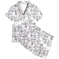 thumbnail image 3 of Ensemble de Pyjama pour Filles à Manches Courtes Imprimé DIY avec Col à Revers et Shorts, Boutons Mignons, Respirant, Vêtements de Maison, 3 of 6