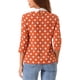 thumbnail image 3 of INSPIRAR CHIC Blusa de Mujer con Cuello Peter Pan en Contraste y Mangas 3/4 Color Naranja, 3 of 5