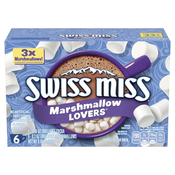 Swiss Miss Marshmallow Lovers Hot Cocoa Mix, 1.38 oz., 6-Count Envelopes (8 Boxes)
