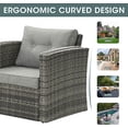thumbnail image 6 of RoyalCraft Modular Collections Patio Arm Sofa Chir, Outdoor Grey Rattan Single Sofa Chair Set with Seat and Back Cushions, Aluminum Frame,Grey Cushion, 6 of 7