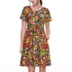 thumbnail image 1 of Fotbe Hippie Peace Love Vestido Largo de Moda para Mujer, Vestido Tipo Camiseta con Manga Corta y Estilo Casual a Rayas y Bloques de Color, 1 of 6